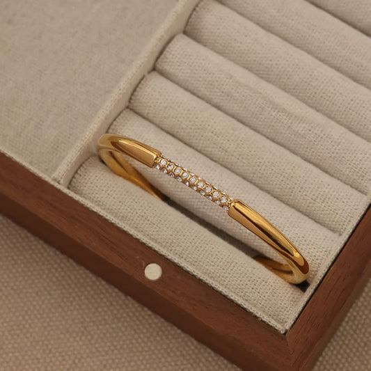 Nova Pave Cuff - 18k Gold Plated Bracelet