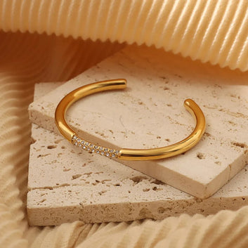 Nova Pave Cuff - 18k Gold Plated Bracelet