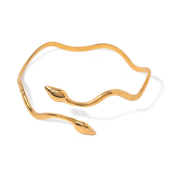 Medusa Serpent Cuff - 18k Gold Plated Bangle
