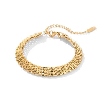 Siena Woven Chain Bracelet - 18k Gold Plated Bracelet