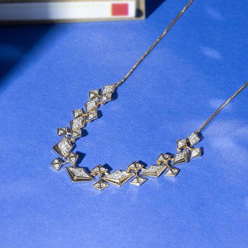 Geometric Rhombus Necklace | Solid 925 Sterling Silver |