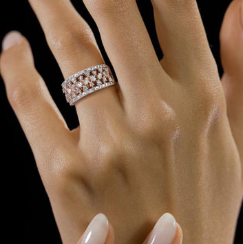 Mosaic Lattice Ring | Solid 925 Sterling Silver |