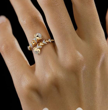 Botanical Bypass Ring | Solid 925 Sterling Silver