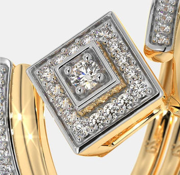 Floating Diamond Bypass Ring | Solid 925 Sterling Silver |