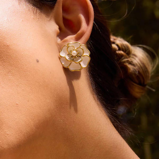 Blooming Pearl Flower Earrings