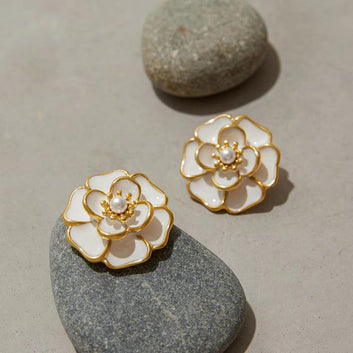 Blooming Pearl Flower Earrings