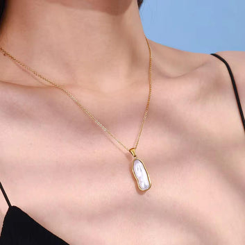 Tranquil Oval Pendant Necklace