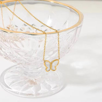 Mother-of-Pearl Butterfly Pendant Necklace