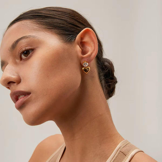 Heart Sparkle Drop Earrings.