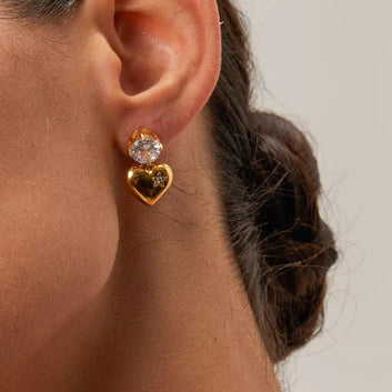 Heart Sparkle Drop Earrings.