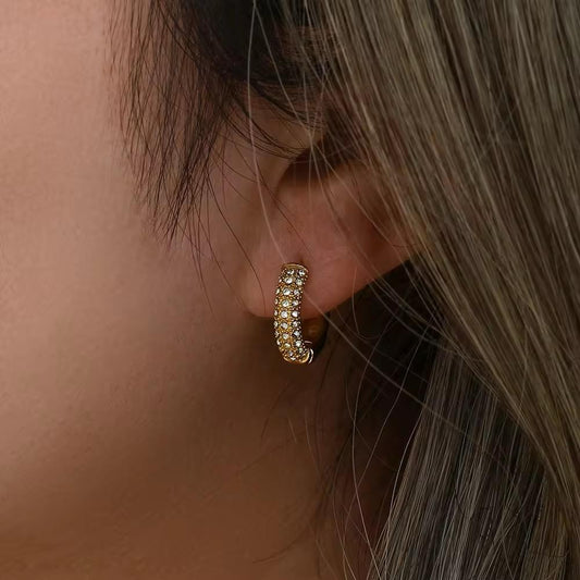 Sparkling Huggie Hoop Earrings