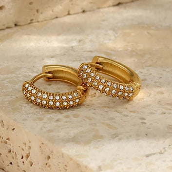 Sparkling Huggie Hoop Earrings