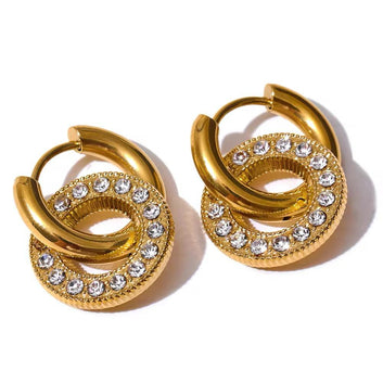 Intertwined Sparkle Hoop Earrings.