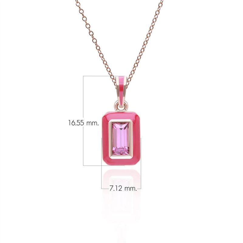Lumina Emerald-Cut Enamel Pendant Necklace (Mint Green Edition)
