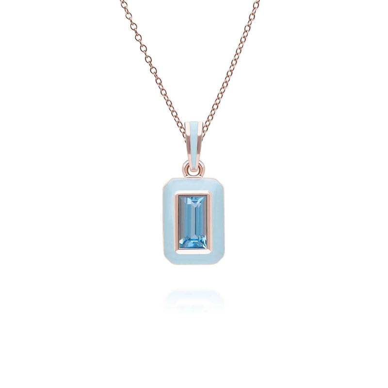 Lumina Emerald-Cut Enamel Pendant Necklace (Mint Green Edition)