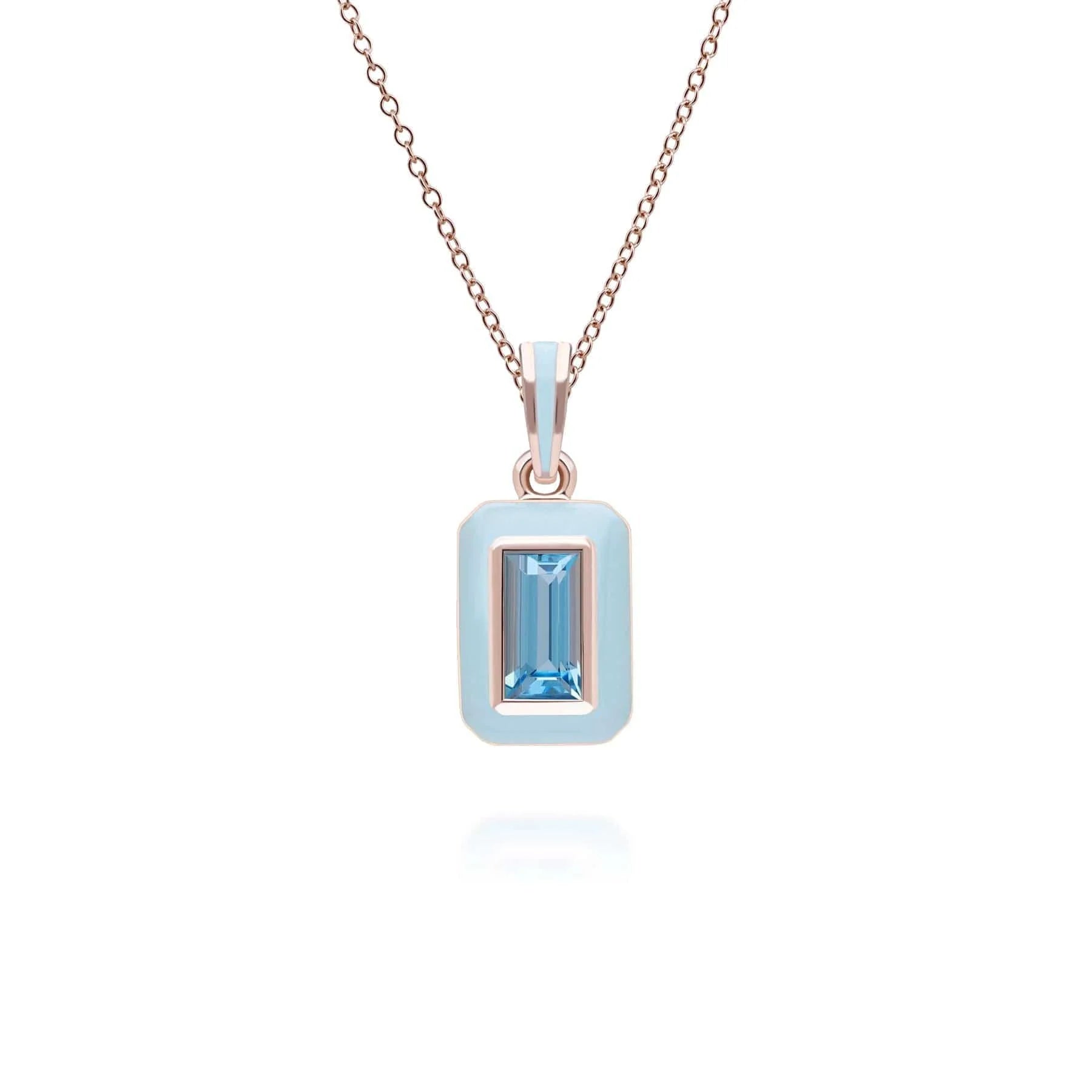 Lumina Emerald-Cut Enamel Pendant Necklace (Mint Green Edition)