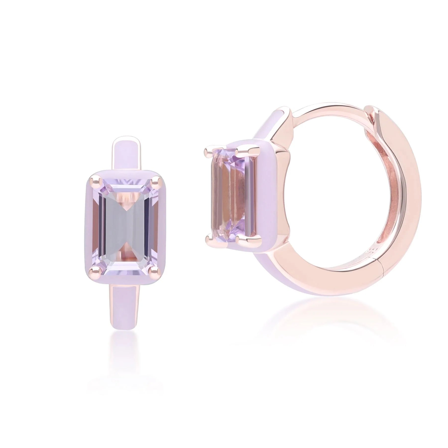 Azure Arc Baguette Huggie Earrings (Lavender Edition)