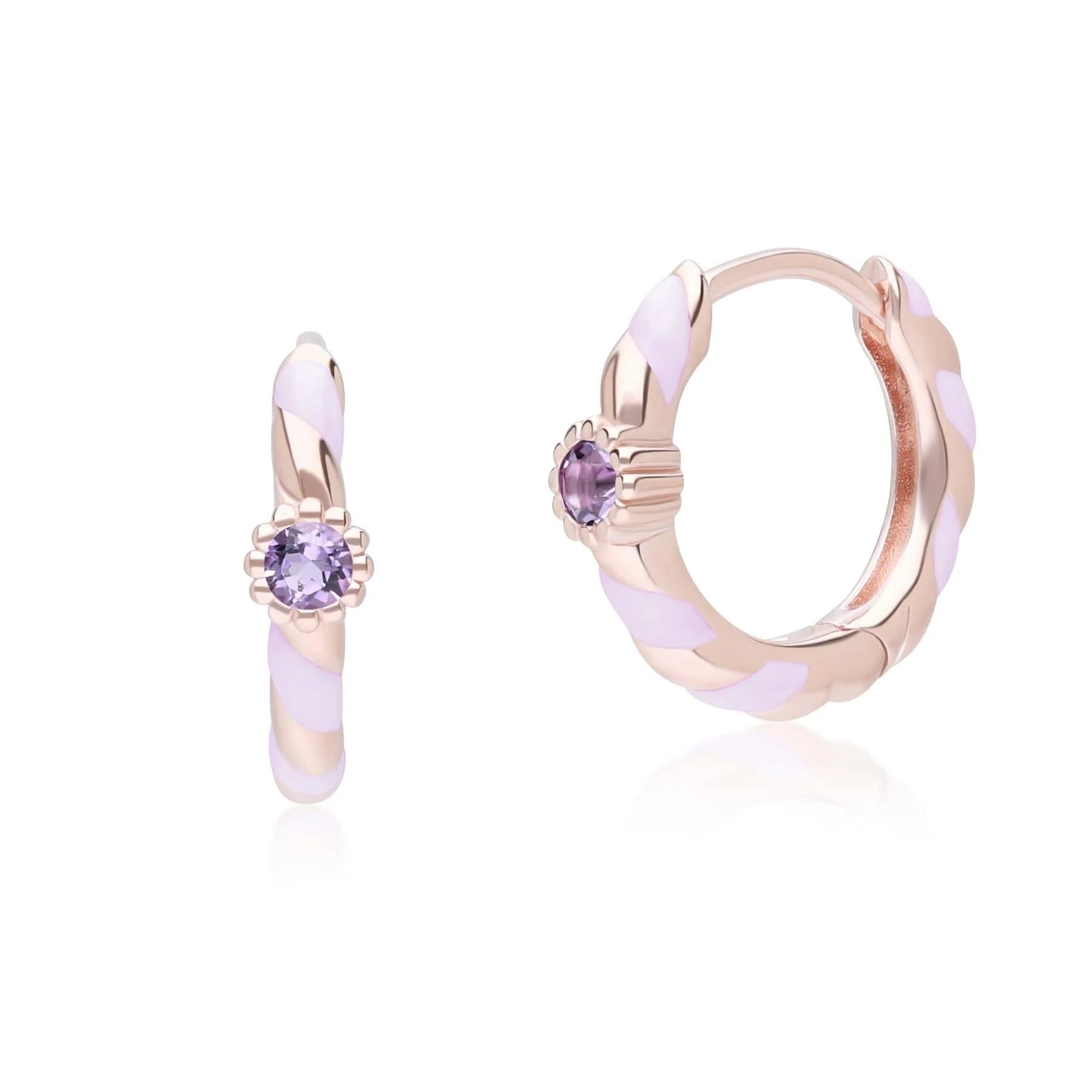Azure Arc Baguette Huggie Earrings (Lavender Edition)