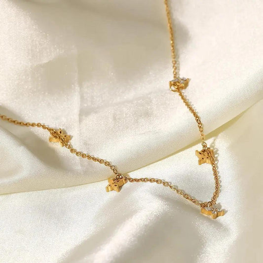 Celestial Star Necklace | 18K Gold-Plated Stainless Steel Charm Necklace