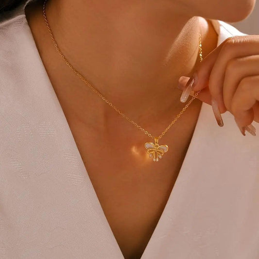 Delicate Butterfly Stainless Steel Pendant Necklace