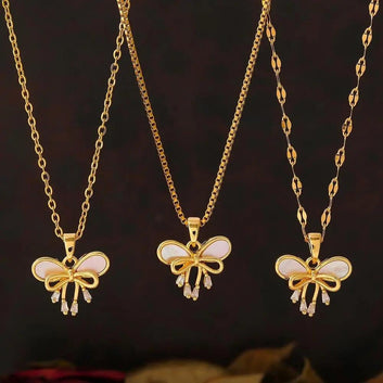 Delicate Butterfly Stainless Steel Pendant Necklace