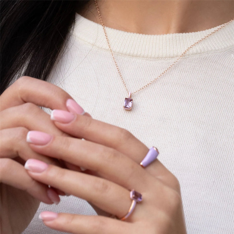 Aura Baguette Pendant (Lavender Edition)
