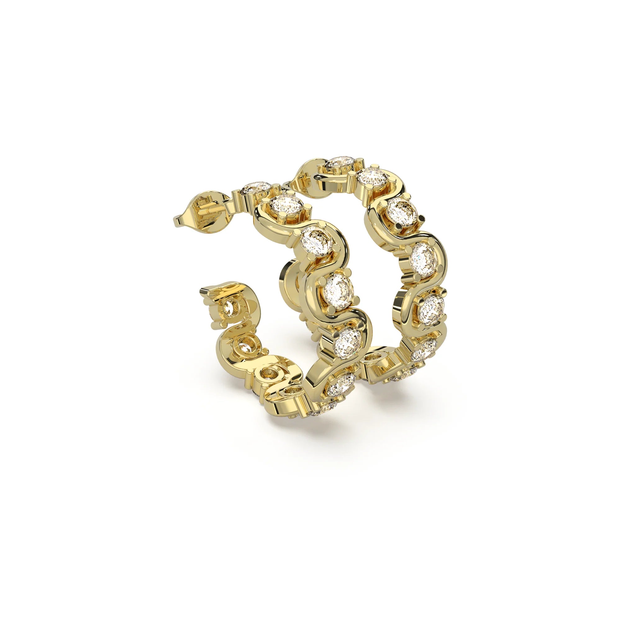 Chrome Current Earrings-Gold