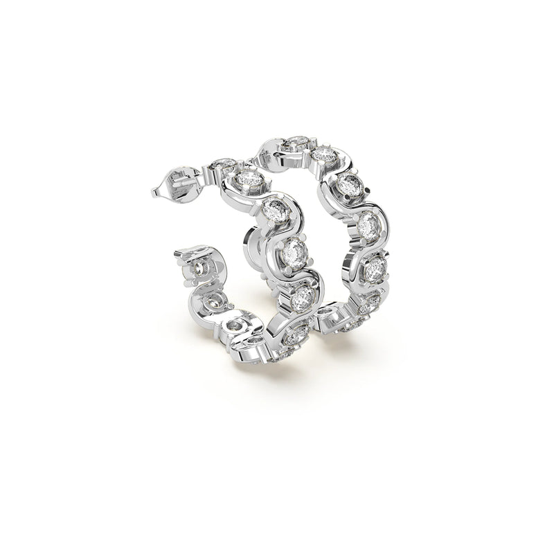 Chrome Current Earrings-Silver