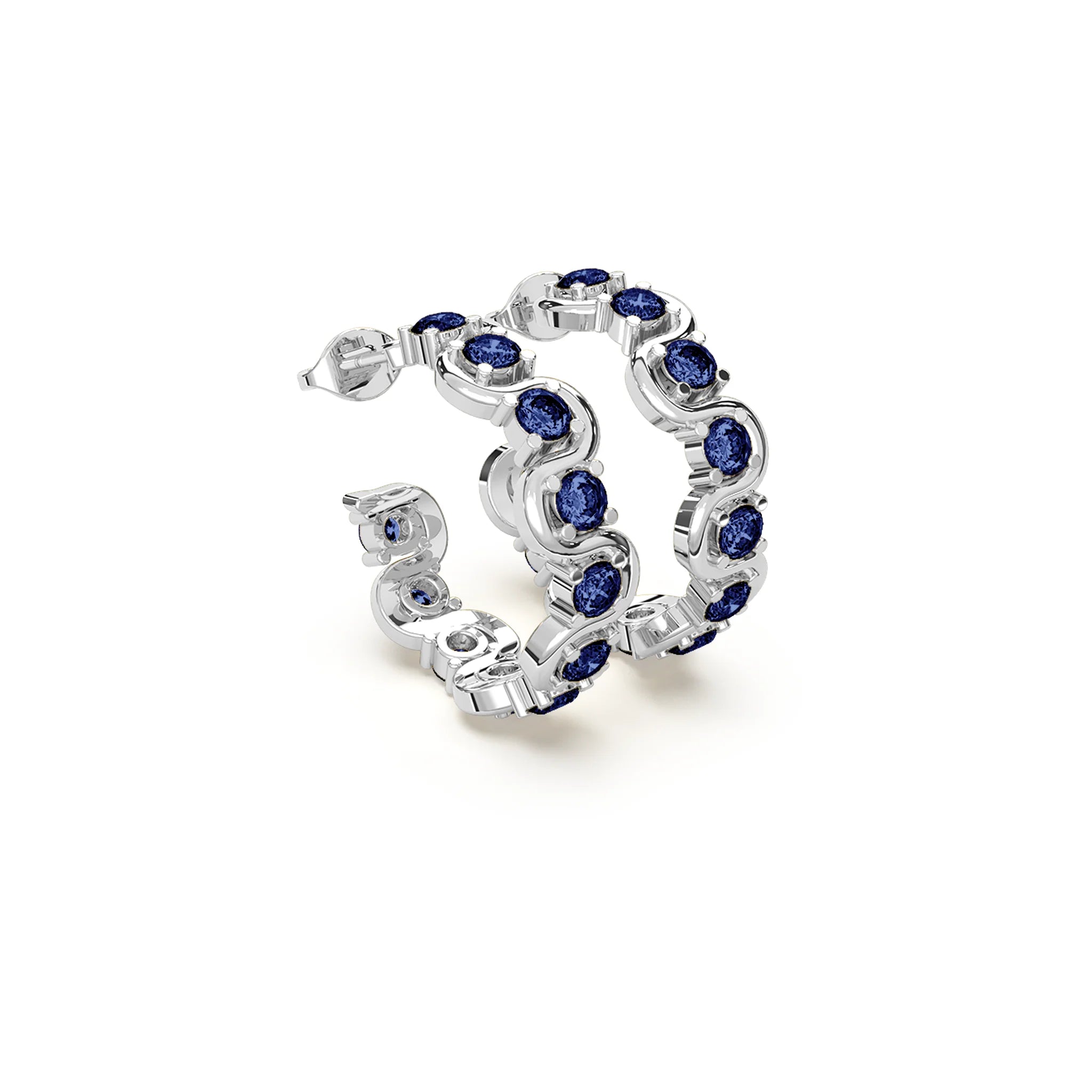 Chrome Current Earrings-Silver