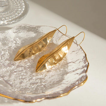 Golden Leaf Dangle Earrings