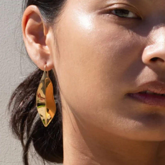 Golden Leaf Dangle Earrings