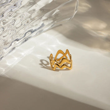 Golden Wave Ring
