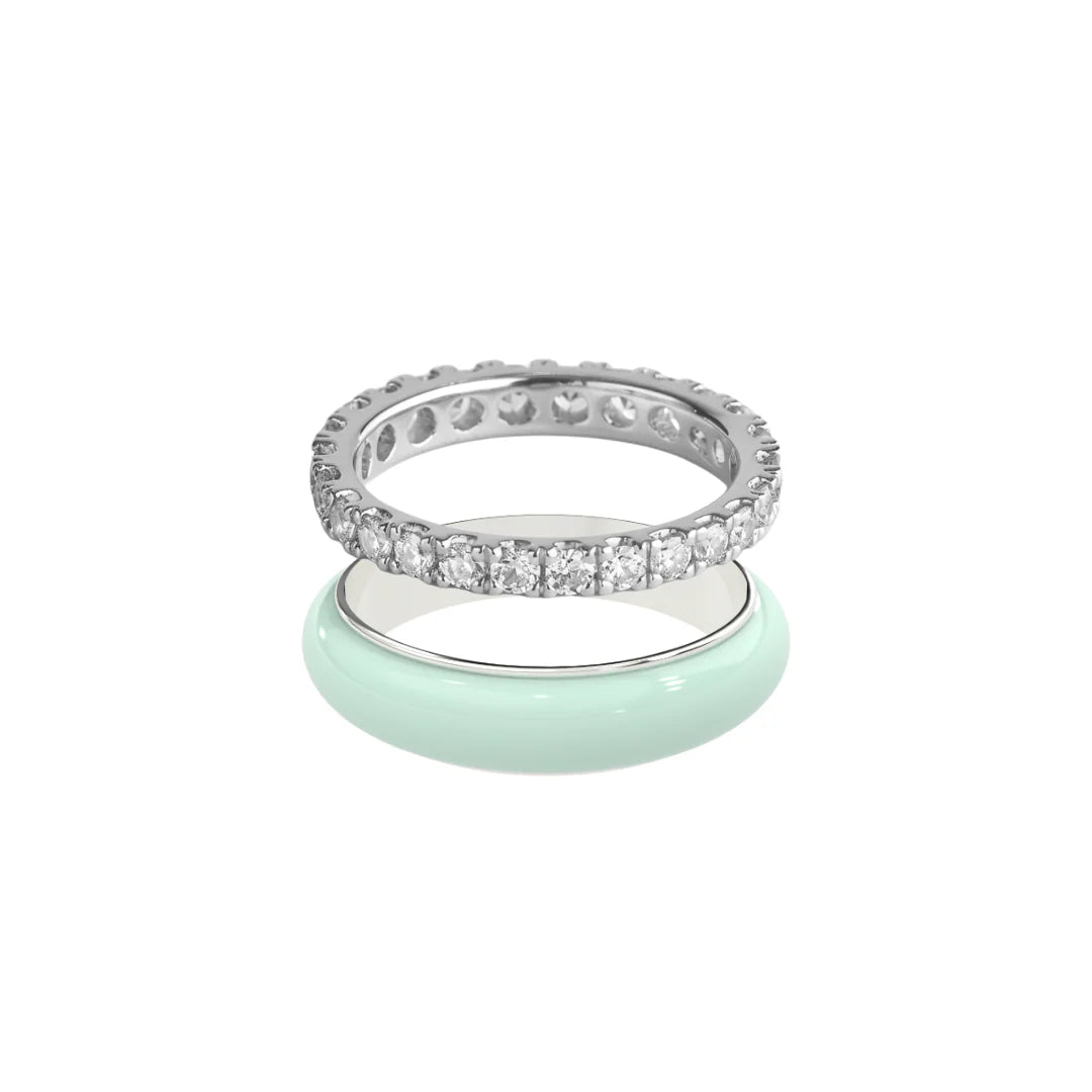 Chroma Orbit Rings-Silver (Set of 2)