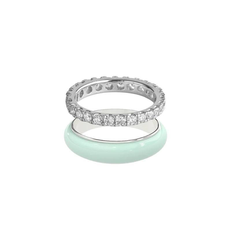 Chroma Orbit Rings-Silver (Set of 2)