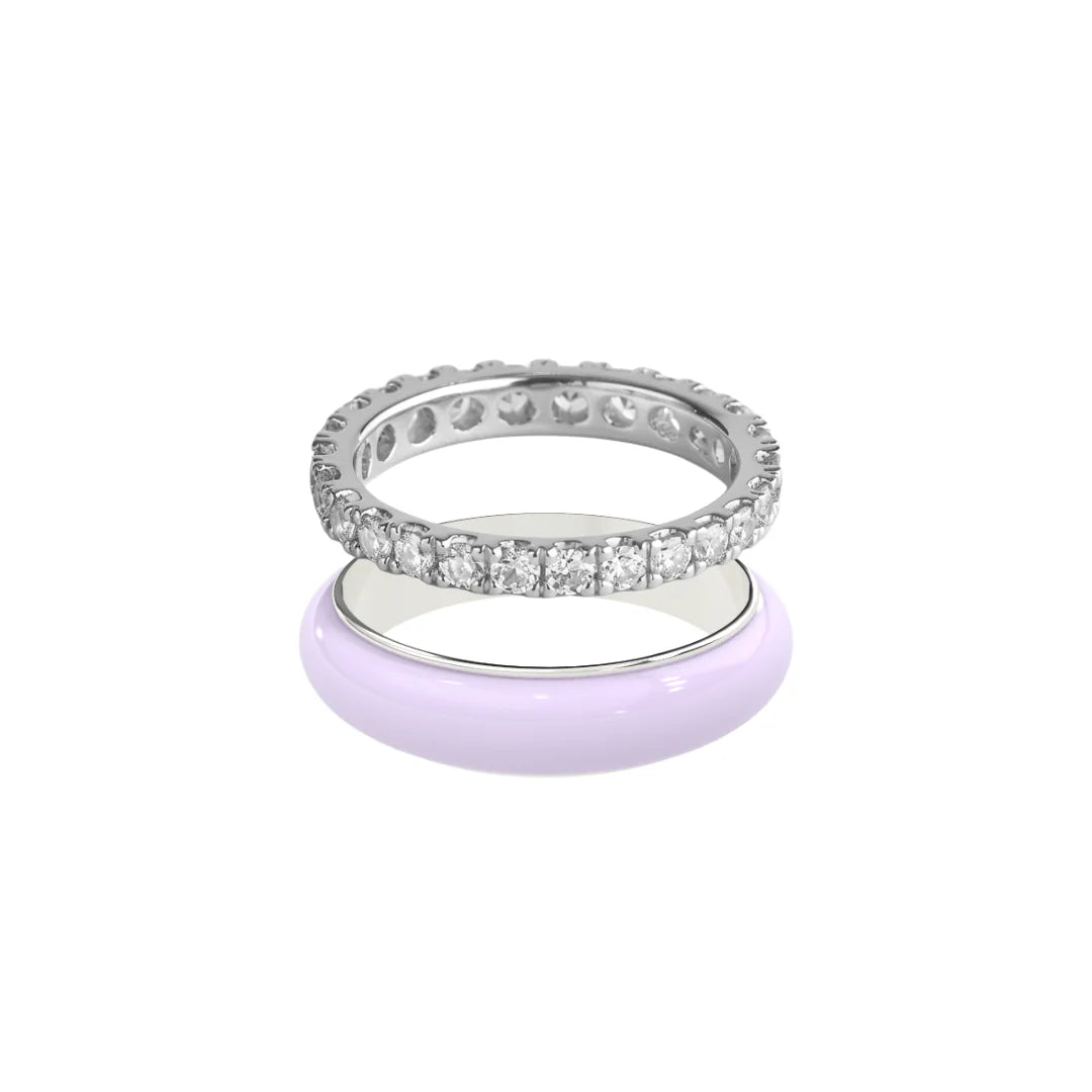 Chroma Orbit Rings-Silver (Set of 2)