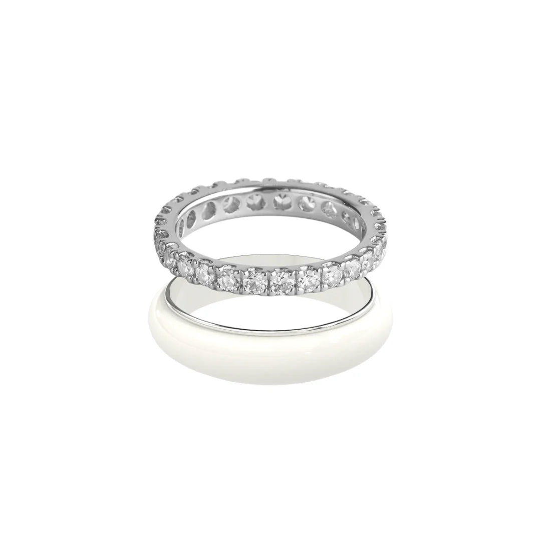Chroma Orbit Rings-Silver (Set of 2)