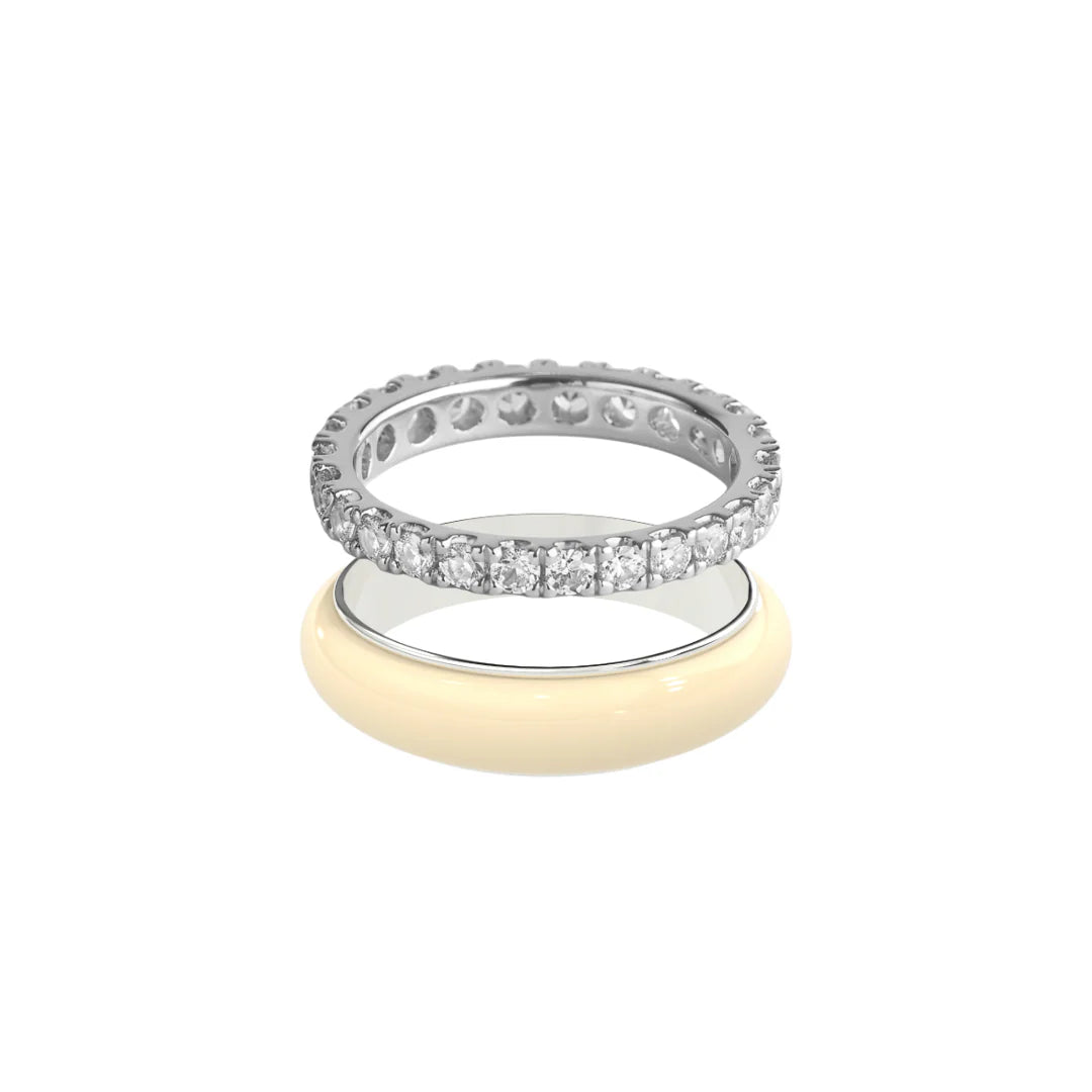 Chroma Orbit Rings-Silver (Set of 2)
