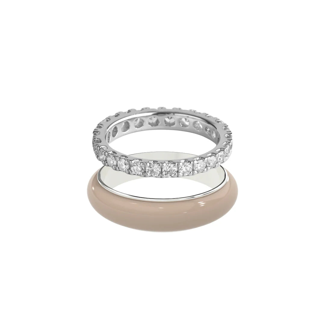 Chroma Orbit Rings-Silver (Set of 2)
