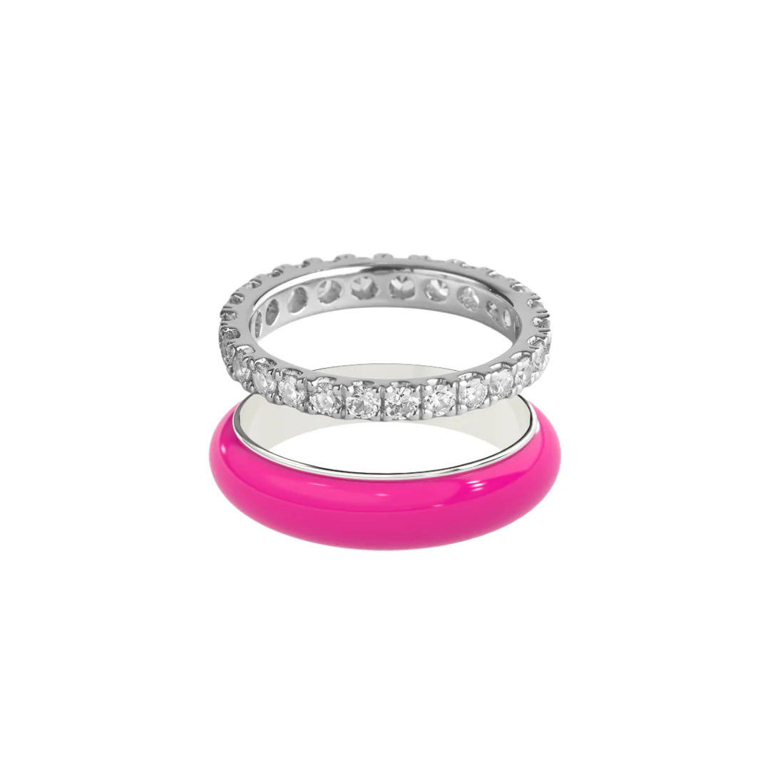 Chroma Orbit Rings-Silver (Set of 2)