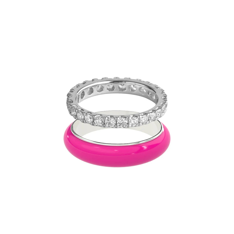 Chroma Orbit Rings-Silver (Set of 2)