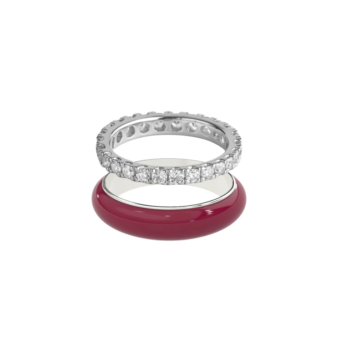 Chroma Orbit Rings-Silver (Set of 2)