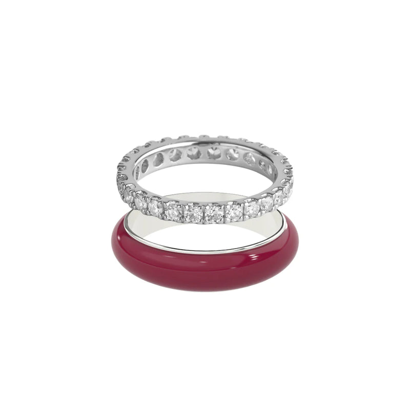 Chroma Orbit Rings-Silver (Set of 2)