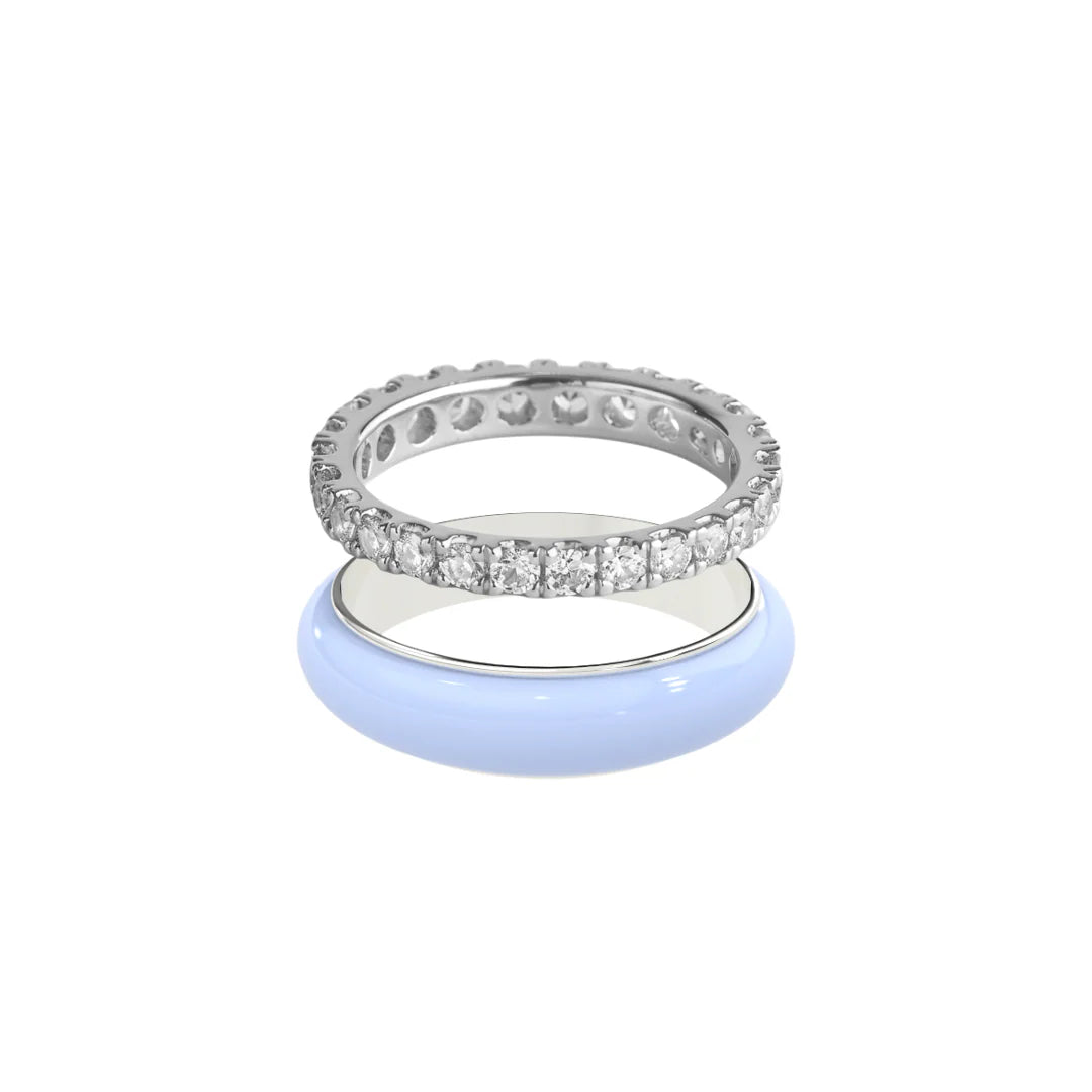Chroma Orbit Rings-Silver (Set of 2)