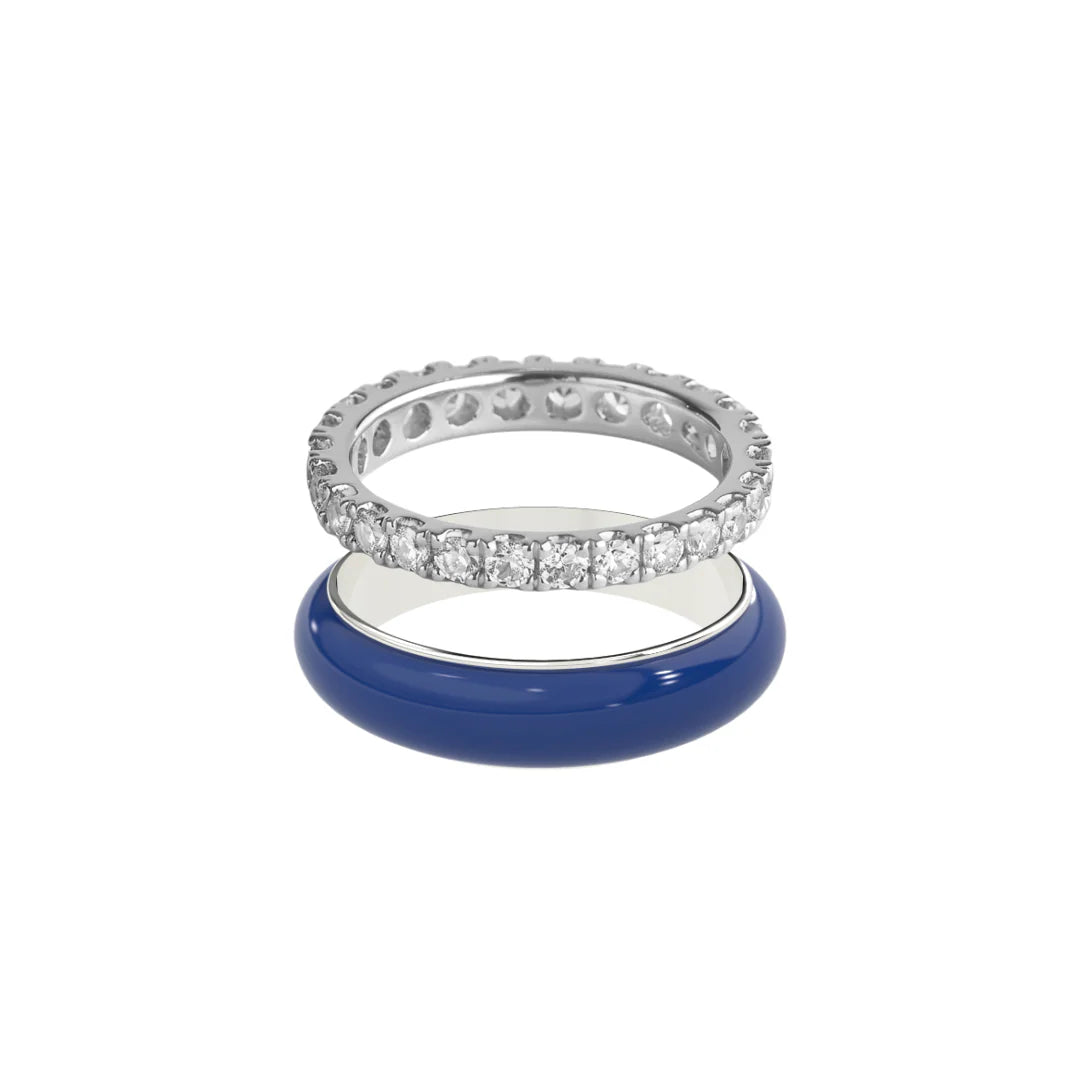 Chroma Orbit Rings-Silver (Set of 2)