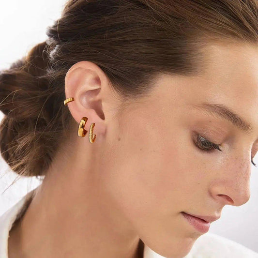 Stylish Gold Plated Ear Cuff Set