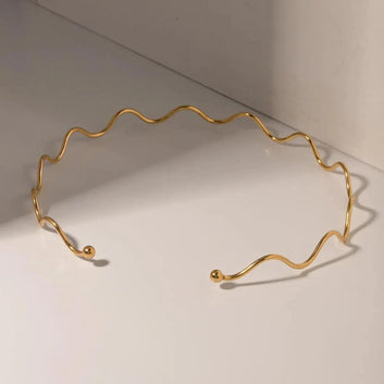 Wavelet Gold Choker Necklace